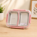 Stainless Steel Compartment Lunch Box - Pink