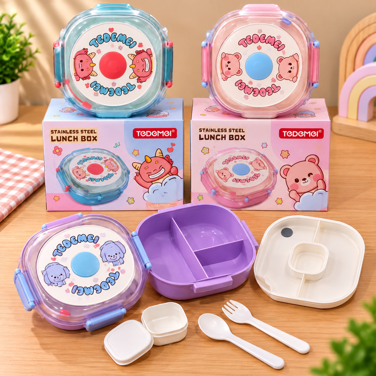 Happy Pals Compartment Kids Lunch Box