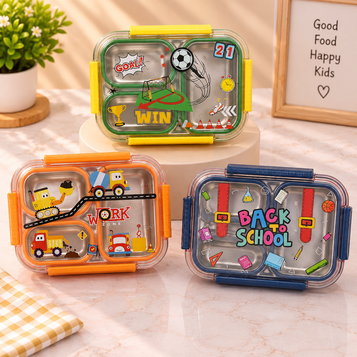 Kids Stainless Steel Compartment Lunch Box.