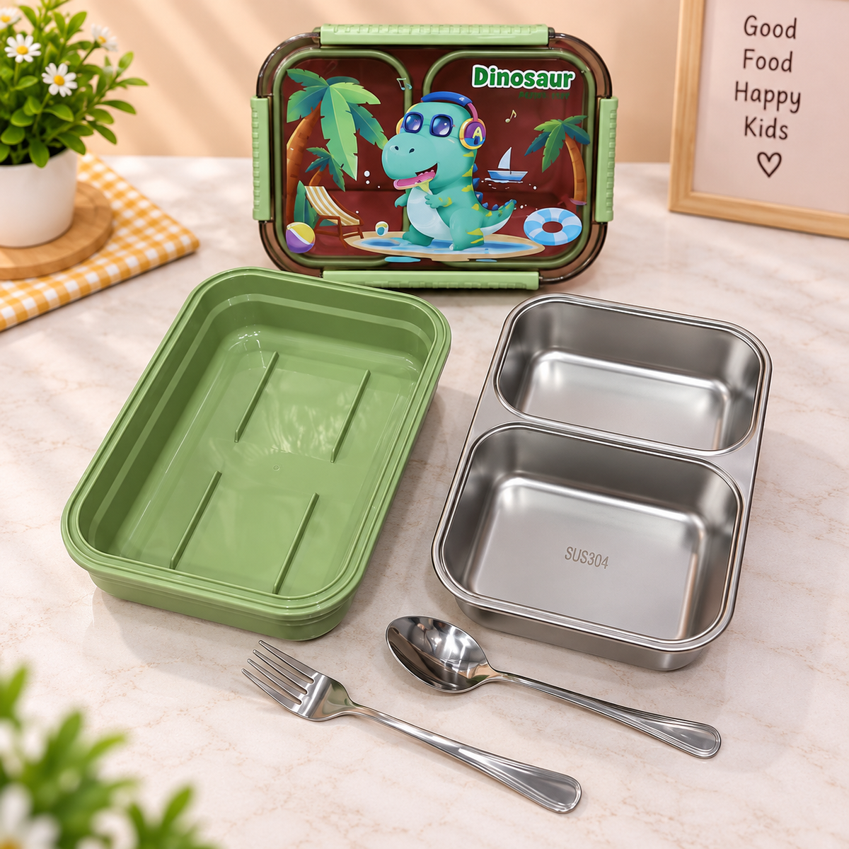 Stainless Steel Kids Lunch Box.