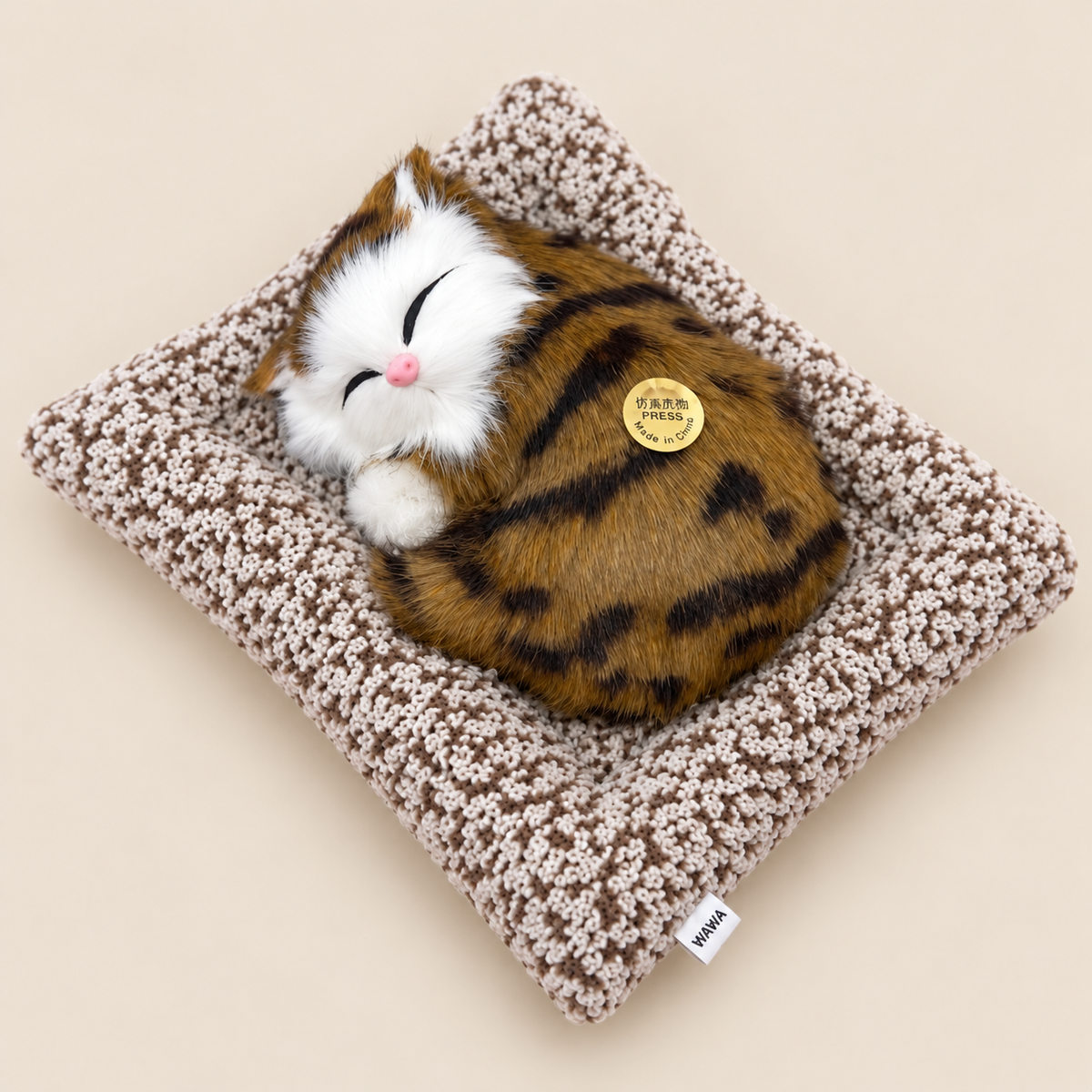 Cute Sleeping Cat Plush Toy with Soft Cushion.