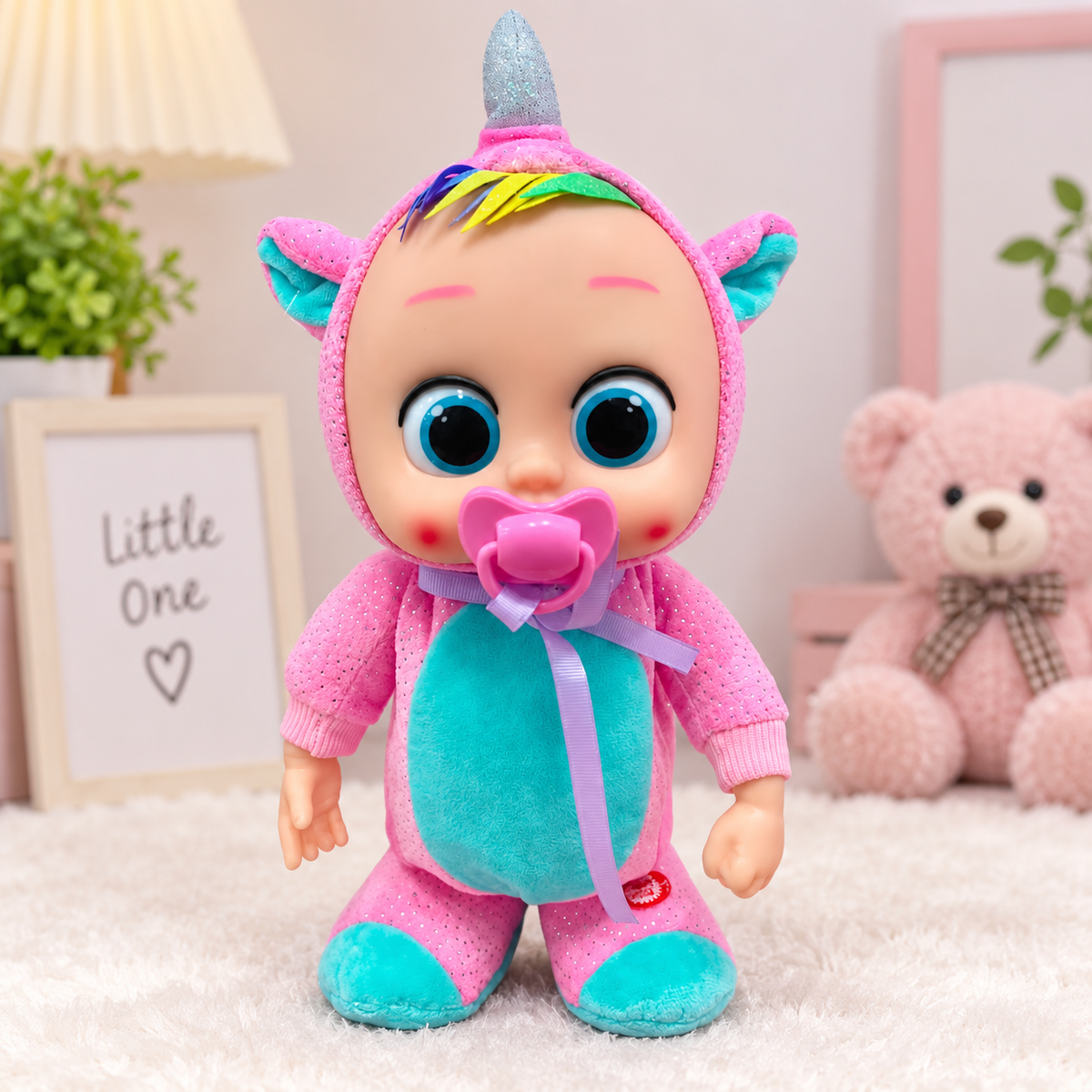 Unicorn Baby Doll with Pacifier