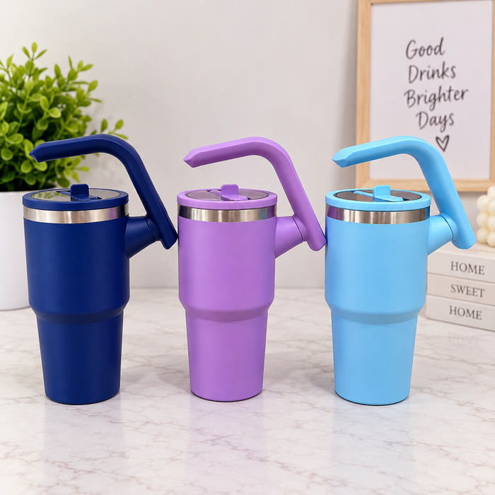 Premium Insulated Tumbler with Handle & Lid