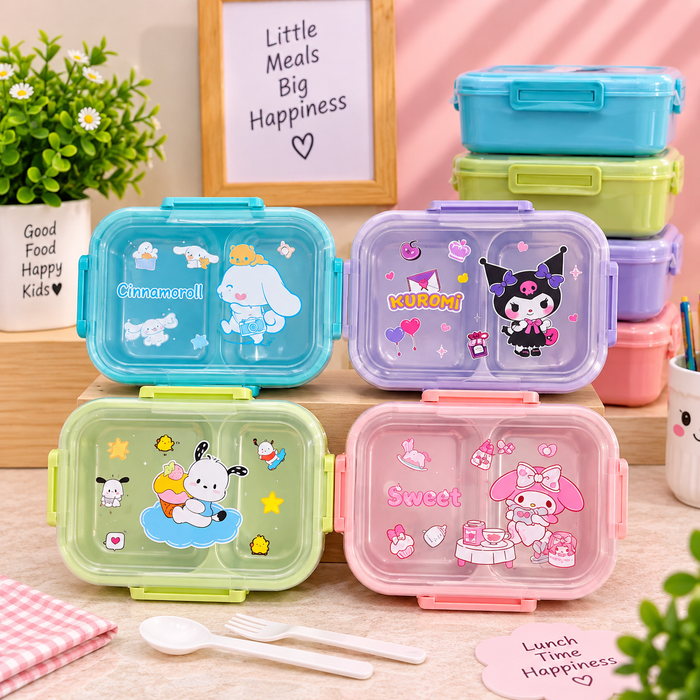 Cute Cartoon Compartment Lunch Box for Kids