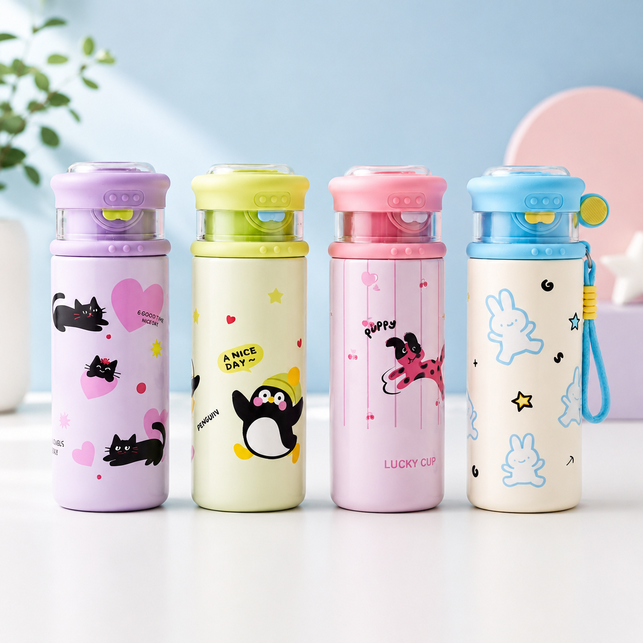 Cute Cartoon Stainless Steel Insulated Water Bottle