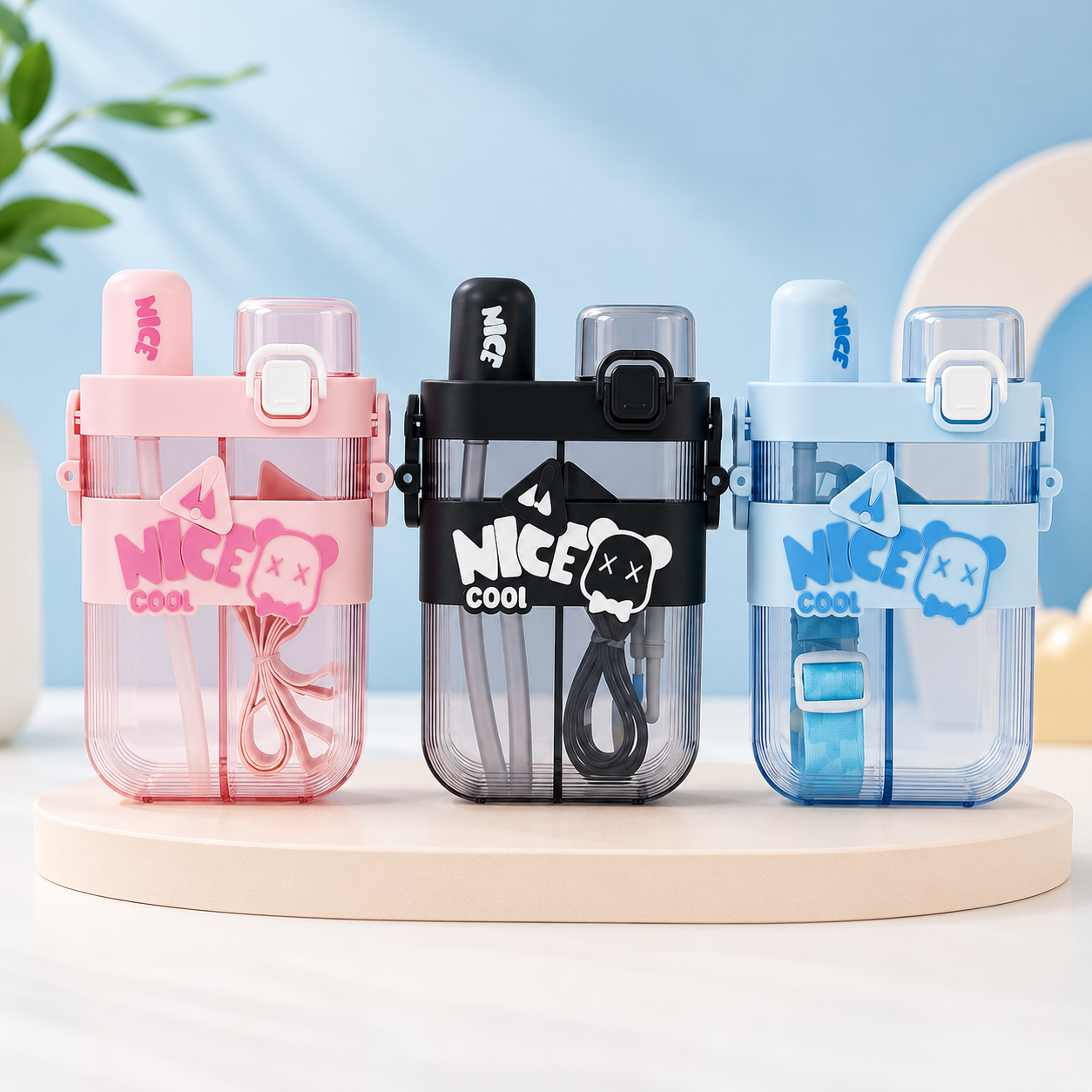 Portable Water Bottle & Storage Cup Set