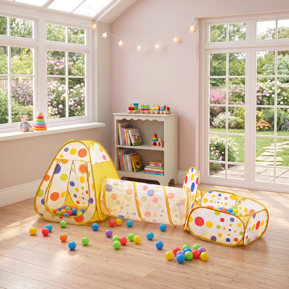 Kids Adventure Playhouse Tunnel & Ball Pit Set