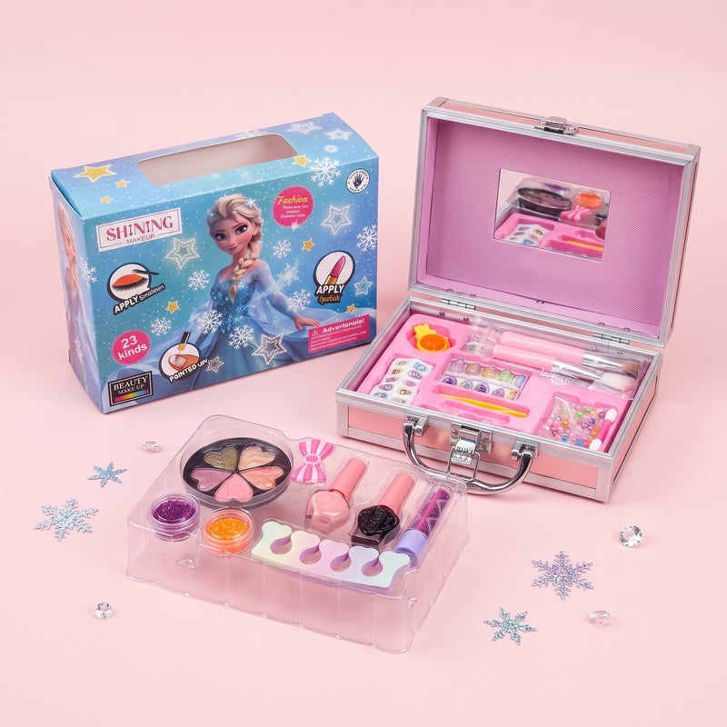 Frozen Princess Kids Makeup Kit with Mirror & Portable Beauty Case