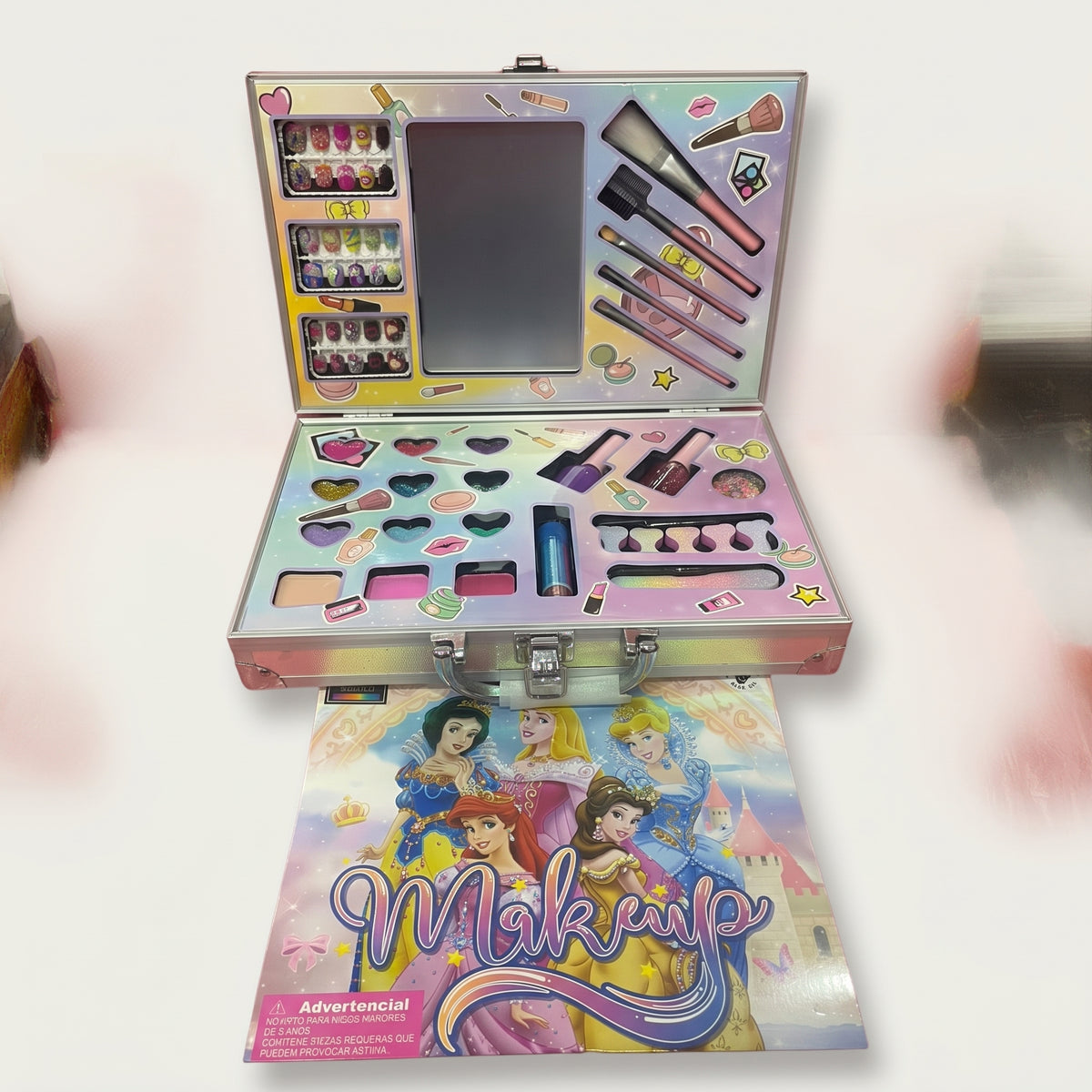 Princess Makeup Kit for Girls with Mirror & Nail Art Accessories.