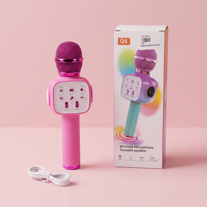 Q8 Wireless Karaoke Microphone Speaker.