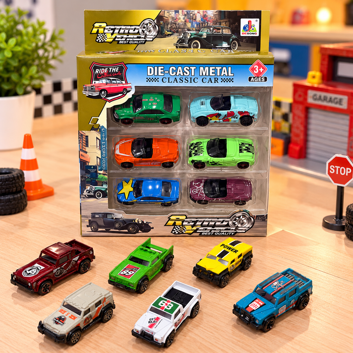 Die-Cast Metal Classic Car Toy Set for Kids