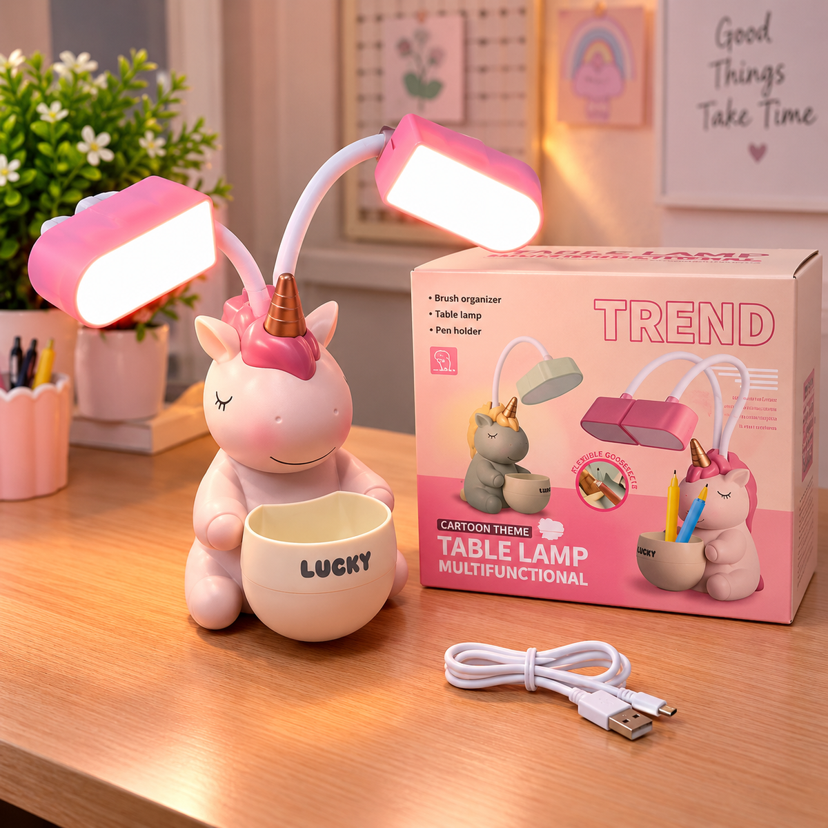 Unicorn LED Table Lamp with Pen Holder
