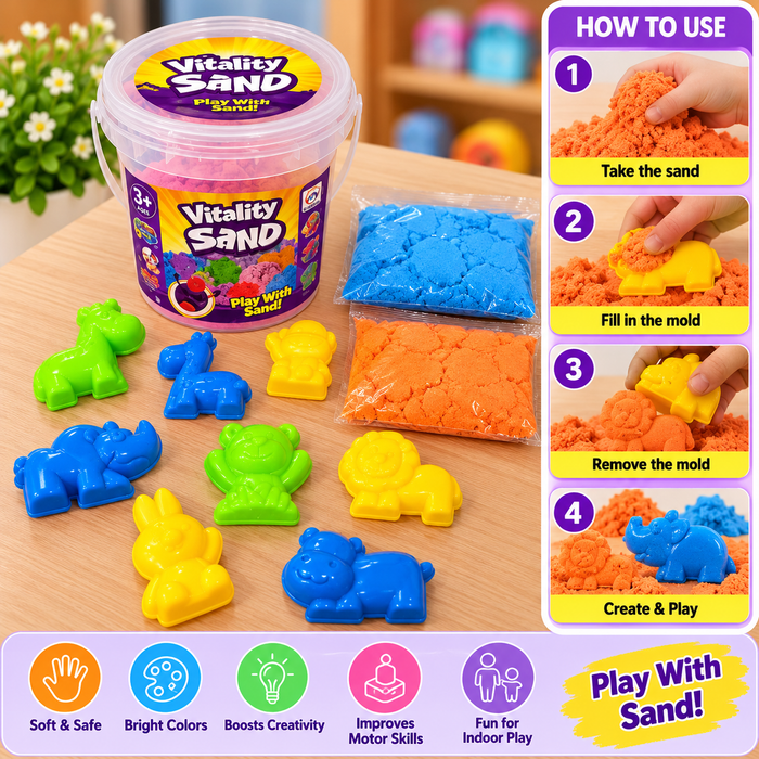 Vitality Sand Animal Molding Play Set for Kids