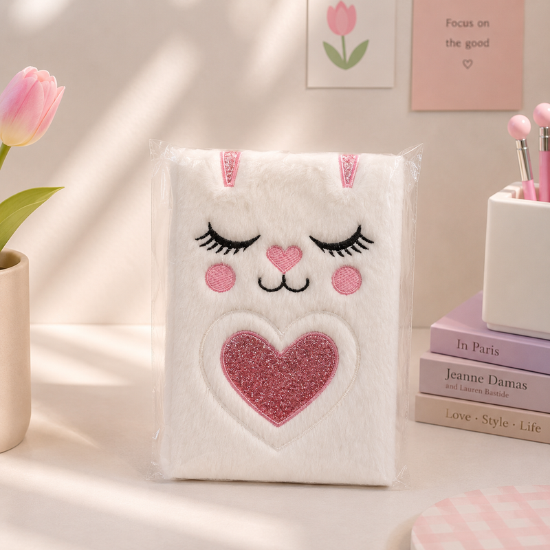 Plush Cat Furry Notebook