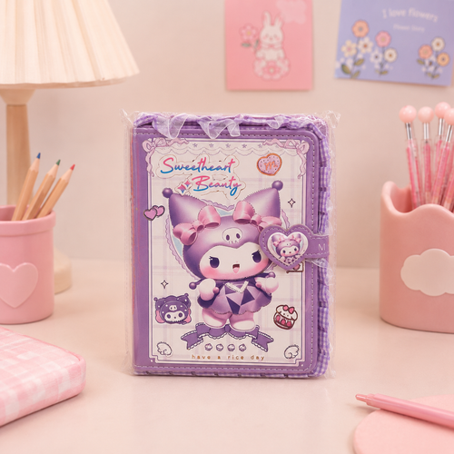 Cute Cartoon Lock Diary Notebook